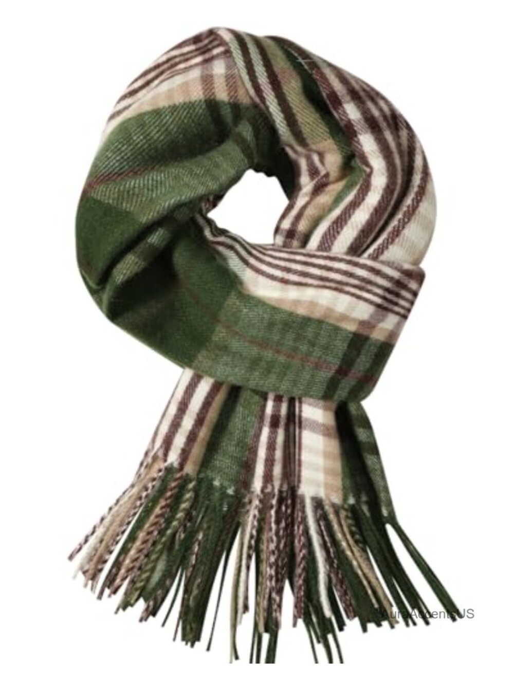 Winter Plaid Scarf for Women - Soft Acrylic Fringed Wrap Shawl for Cold Weather